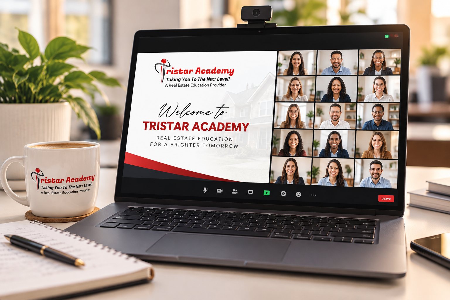 Live Tristar Academy real estate class on Zoom with students in an online classroom
