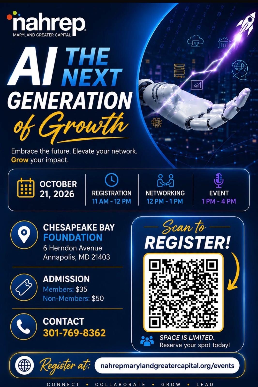 NAHREP Maryland Greater Capital: AI, The Next Generation of Growth — event flyer